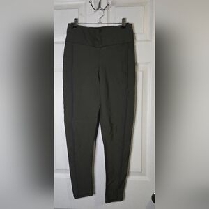 Sweaty Betty Winter Power 7/8 Reflective Piping Leggings - Olive Fleece Lined